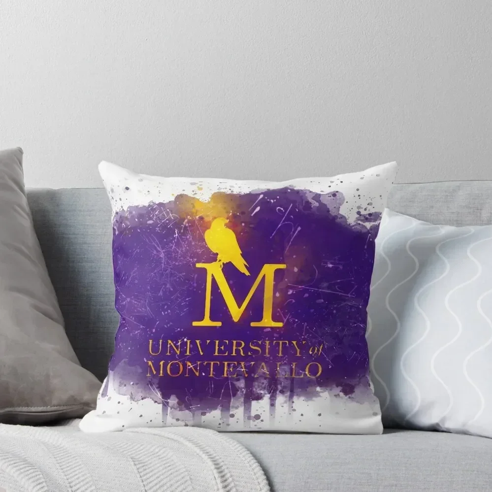 

University of Montevallo Rustic Watercolor Logo Throw Pillow pillow pillowcase Embroidered Cushion Cover Christmas Covers pillow