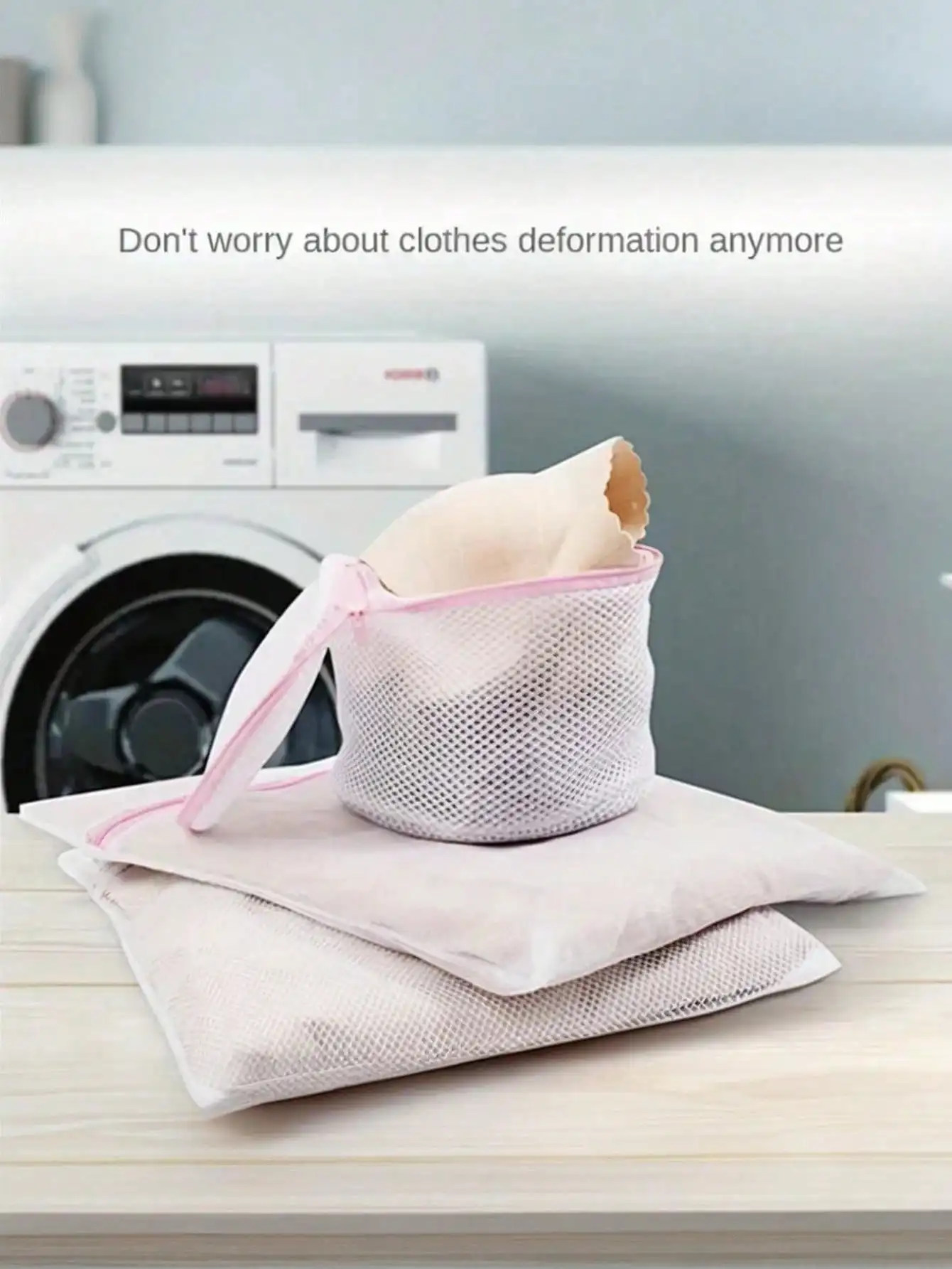 Zipper Mesh Laundry Bags, Honeycomb Fabric Washing Bag, Clothing Protection Laundry Pouch for Bra Underwear Socks Pantyhose, Multi-use Travel Storage Bag