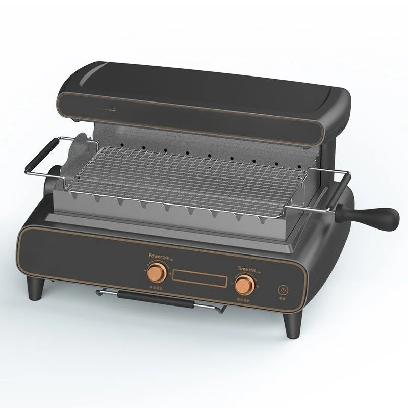 

Electric BBQ Grill Household Skewers Full Automatic Rotary BBQ Machine Multifunctional Light Smoke Barbecue Pot