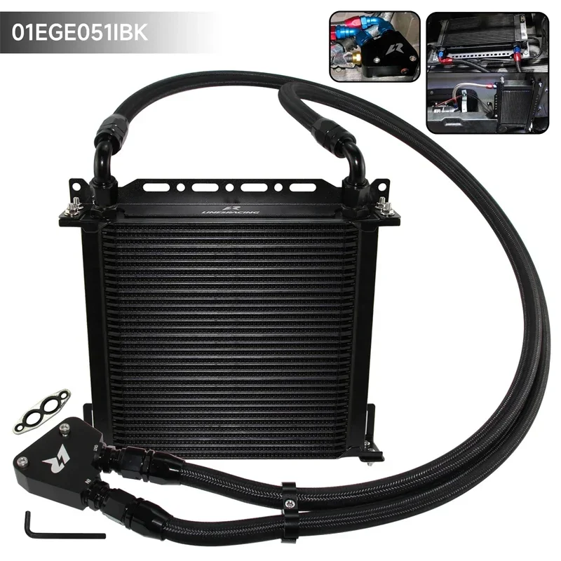 Oil Cooler w/ Bracket Kit 30/34 Row AN10 Engine For Chevrolet Corvette Camaro GM C5 C6 LS1 LS2 1997-2019 Cadillac CTS-V Black