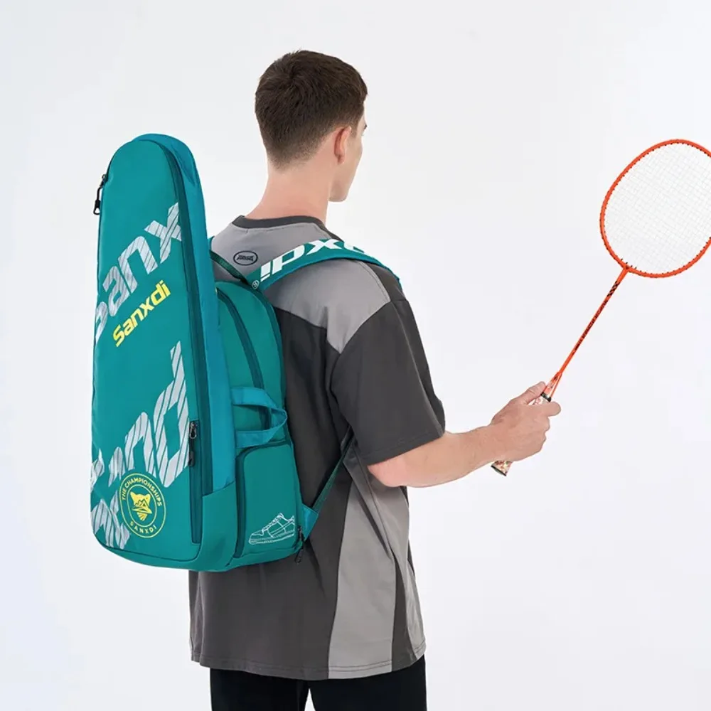 Tennis Racket Bag Sports Storage Bag with Separate Shoe Compartment Backpack for Tennis Badminton Squash Rackets, Balls Sports