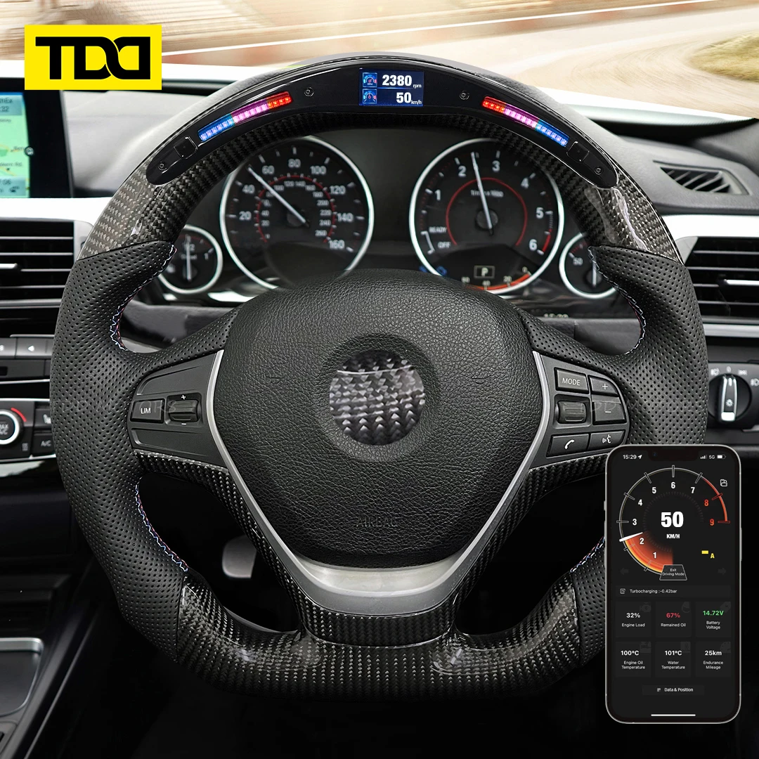 TDD Carbon Fiber customized smart Galaxy pro LED Steering Wheel for 2012-2018 BMW 320 F30 3 SERIES