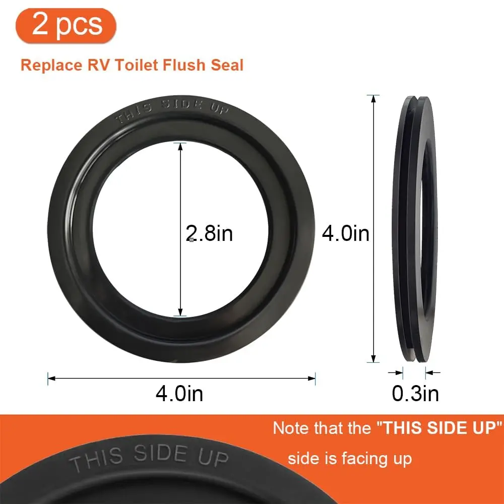 RV Toilet Seal Replacement 385311658, Flush Ball Seal Gasket for Dometic 300/310/320, High-Grade Rubber, 2-Pack