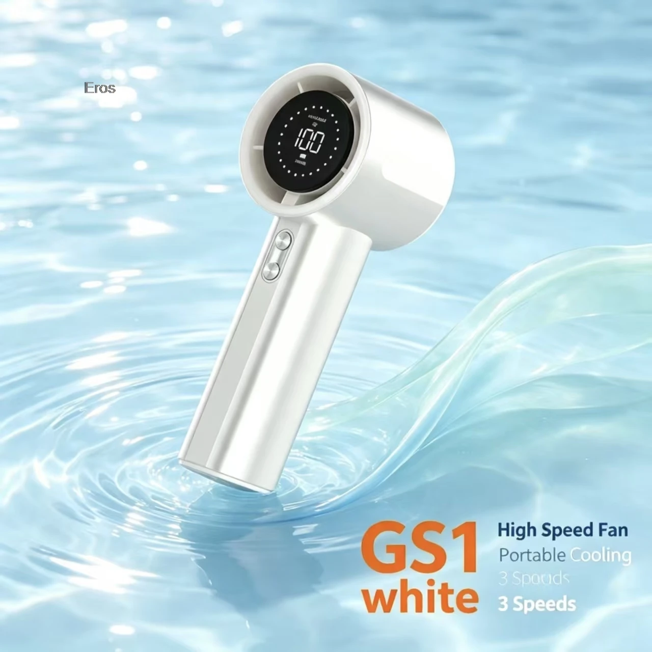 Silent Handheld Portable Fan Rechargeable Powerful Wind 100 Gear Speed Regulation Digital Display Turbo Mini Travel Electric Fan