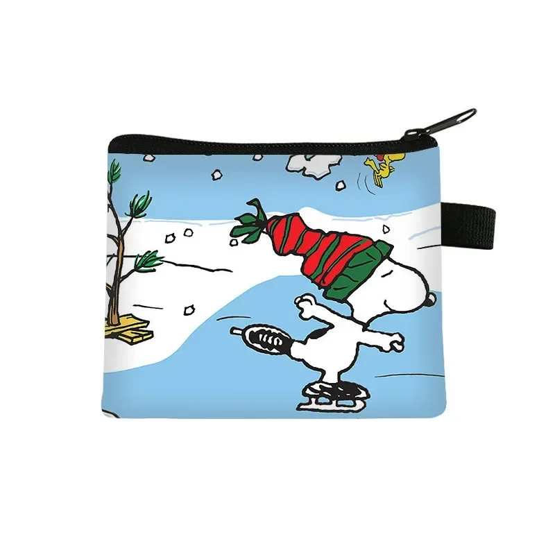 عيد الميلاد سنوبي تشارلي براون الأطفال الكرتون محفظة نسائية للعملات المعدنية لطيف الرسوم المتحركة محفظة صغيرة صبي فتاة صغيرة تغيير سماعة حقيبة التخزين