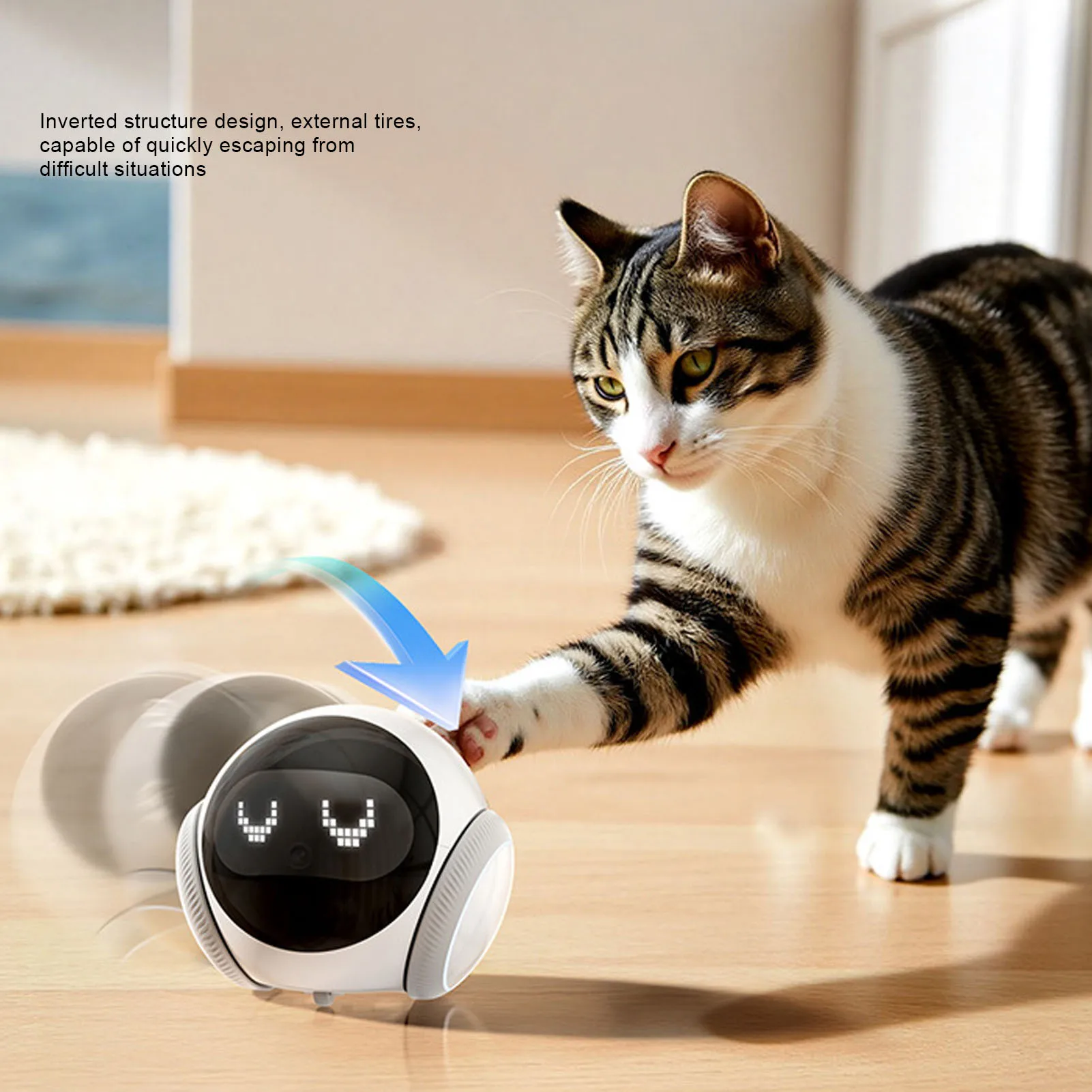 

Portable AI Movable Pet Camera Battery Powered 2 Way Talk Motion Detection Video Recording Indoor Cam Mobile Surveillance Robot