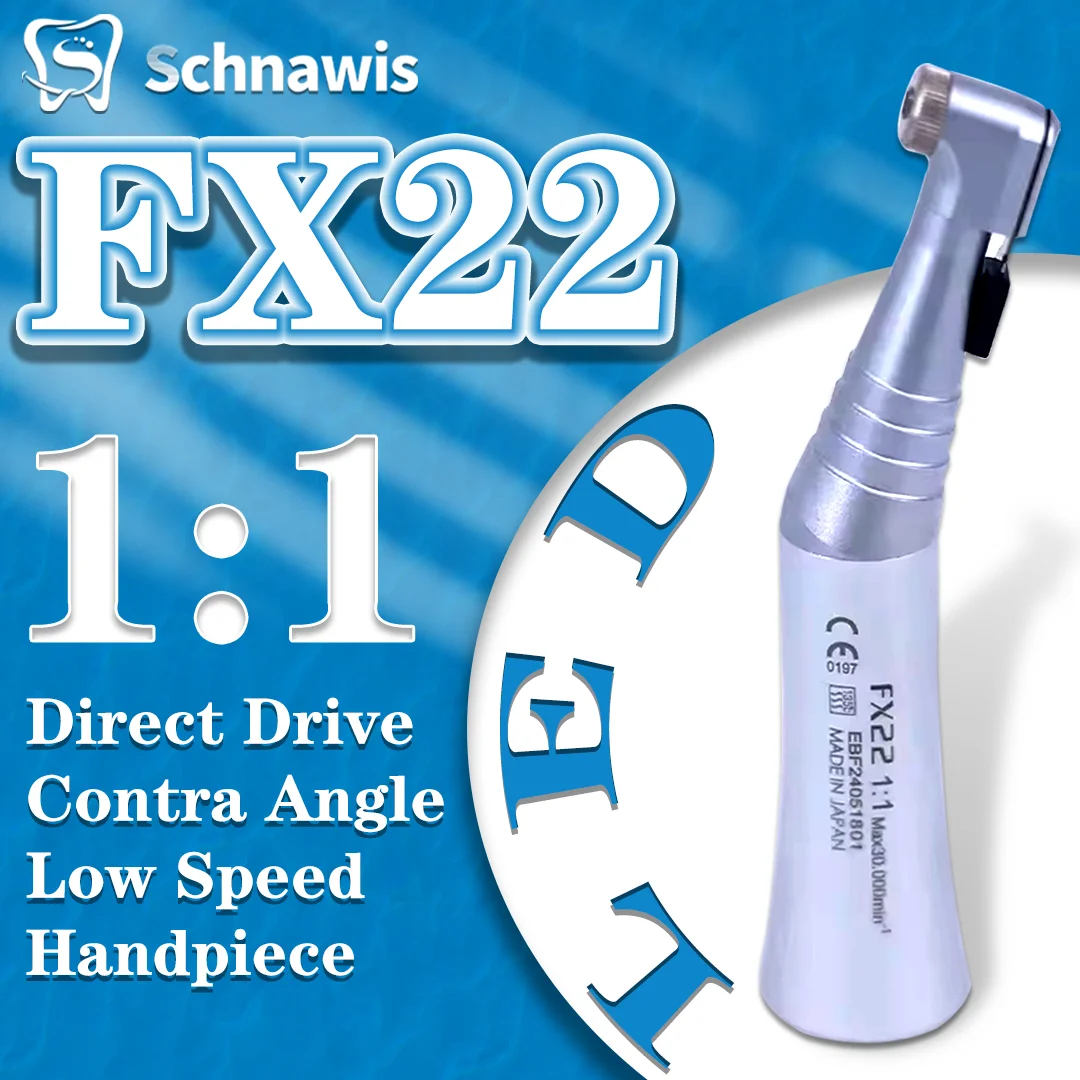 FX22 Dental 1:1 Direct Drive Contra Angle Low Speed Handpiece Mini Head Dentistry Against Contra Angle Polishing Tools