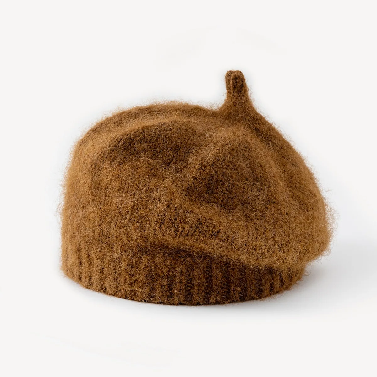 Autumn And Winter Knitted Beret Fashion Stylish All-Match Solid Color Plush Painter Hat Big Head Wai Face Small Ear Protection