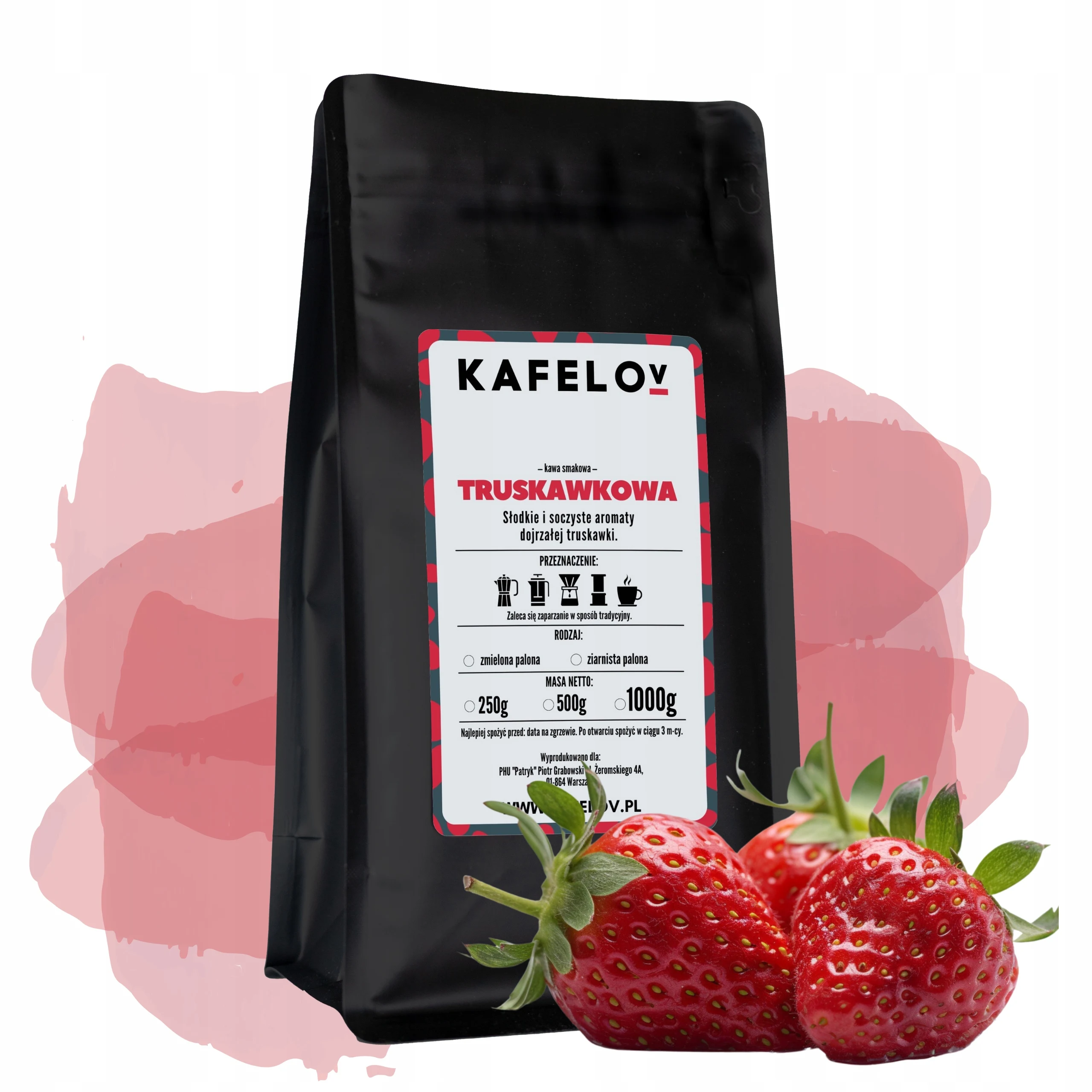 Kawa Kafelov smakowa TRUSKAWKOWA 1000g mielona