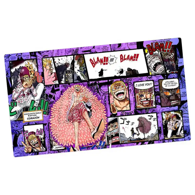 Opcg 600x350mm uma peça portgas d ace uta único jogador cartão playmat anime dos desenhos animados bom argila borracha jogo de tabuleiro tapete mouse brinquedo