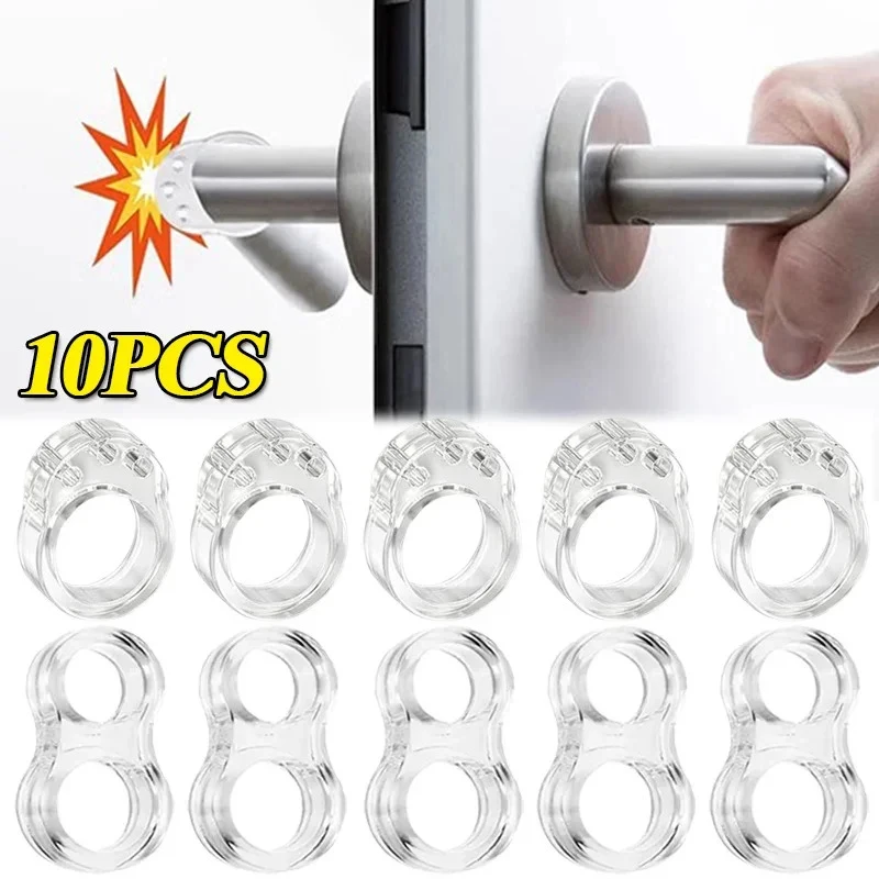 

4Pcs Silent Silicone Door Handle Stopper Buffer Shock Absorbent Doorknob Bumper Wall Protection Ring for Office Furniture Decor