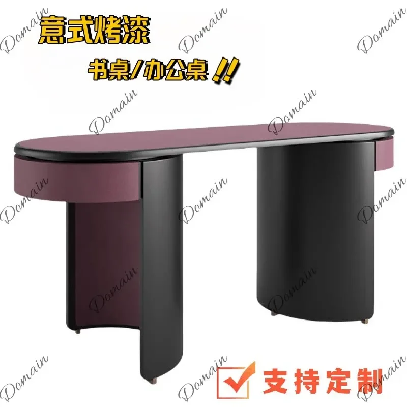 sBc Italian Minimalist Lacquer Desk Modern Simple Home Office Computer Table Creative Study Room