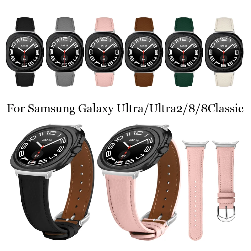

Для Samsung Galaxy Watch 7 Ultra 47 мм кожаный мягкий женский и мужской ремешок для часов Galaxy Watch 8 Classic 46 мм/8 40 мм 44 мм