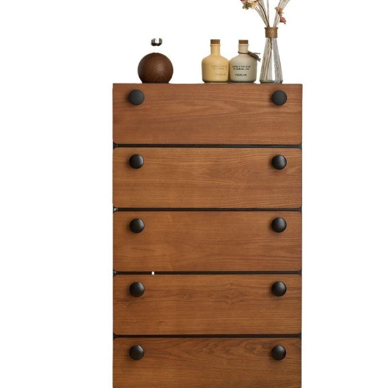 

Medieval solid wood chest of drawers, bedside storage, storage, living room retro drawer, entrance cabinet