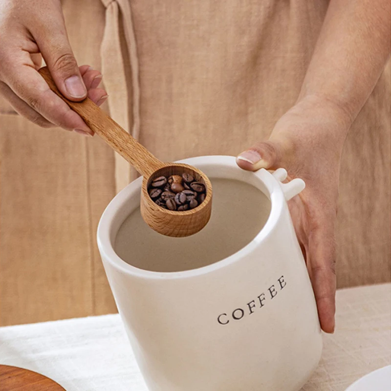Wooden Measuring Spoon Set Kitchen Measuring Spoons Tea Coffee Scoop Sugar Spice Measure Spoon Measuring Tools for Cooking Home view 3