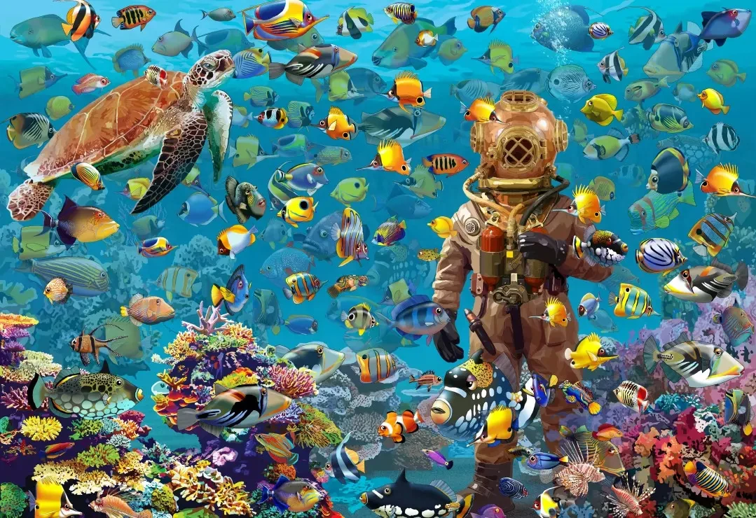 

Jigsaw Puzzles 500 Pieces for Adults Under The Sea Puzzle Stress Relief Entertainment Toys Puzzles Christmas Gift