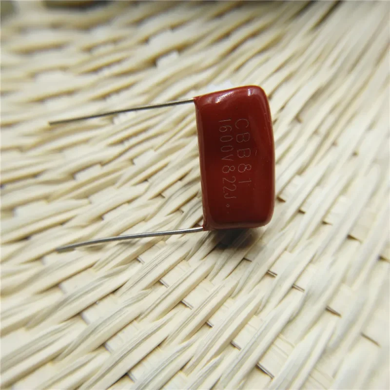 10pcs  CBB capacitor 822 1600V 822J 1.6KV 8200pF 8.2nF P15 CBB81 Metallized Polypropylene Film Capacitor