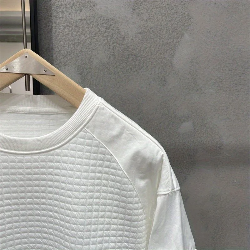 الهراء متماسكة البلوز الرجال عارضة طويلة الأكمام جولة الرقبة السترة #5