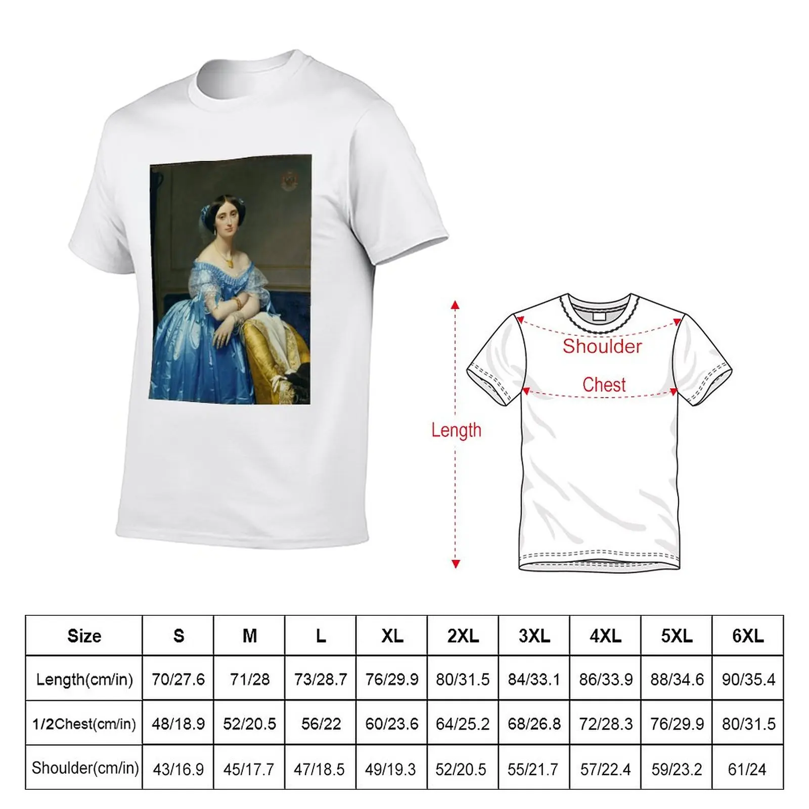 New Jean Auguste Dominique Ingres. Princesse de Broglie, 1851-53. T-Shirt Short sleeve oversized t shirts t shirts men