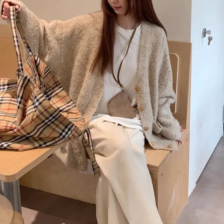 

Mid-Long Cardigans Old Money Womens Autumn Graceful Comfortable Alt-Goth Midi-Length Hooded Bling Fitting Temperament Streetwear