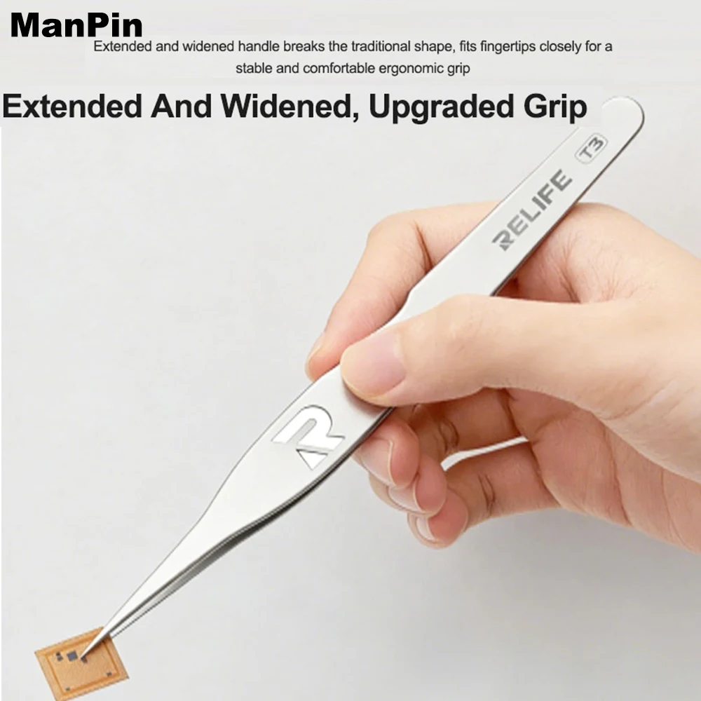 

Пинцет RELIFE T3 Flying Jump Wire, удлиненный и расширенный, немагнитный, для точной работы с компонентами, печатными платами, материнскими платами, инструмент для ремонта телефонов