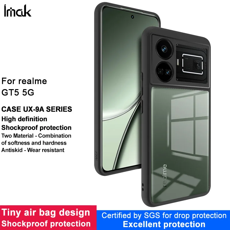 Realme GT5 5G 2023 custodia in cristallo IMAK Lens Camera protettiva Tiny Air Bag pannello posteriore per OPPO Realme GT 5 Cover Phone Realmi GT5