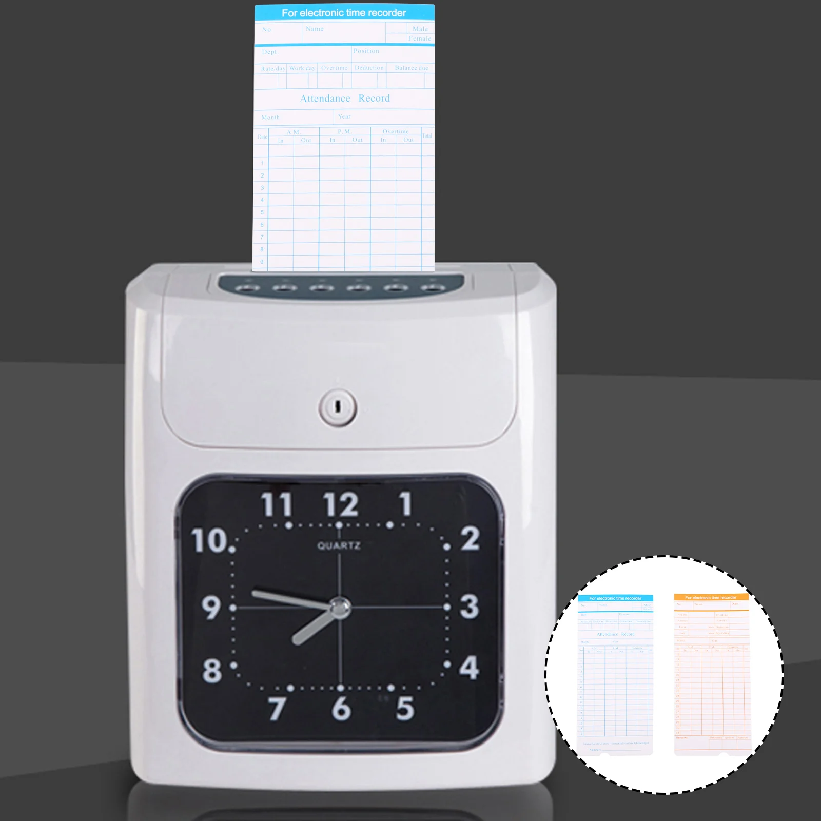 เปลี่ยนบัตรเข้าร่วมประชุมนาฬิกา Timecard Recorder การ์ดตอกล็อกสําหรับ Office