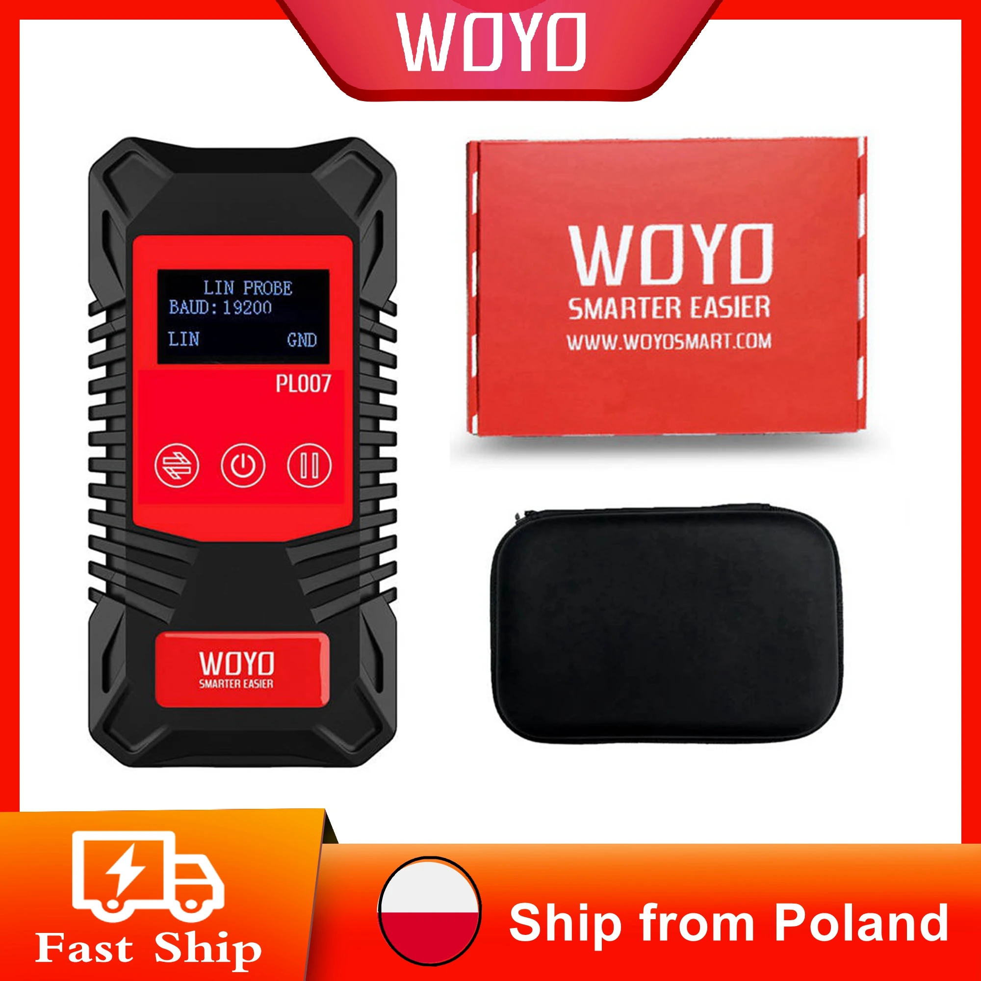 PL007 2.0 CAN LIN PWM Tester, Auto-recognize CAN-H & CAN-L, Read Baud Rate, For Automotive Diagnostic Tool