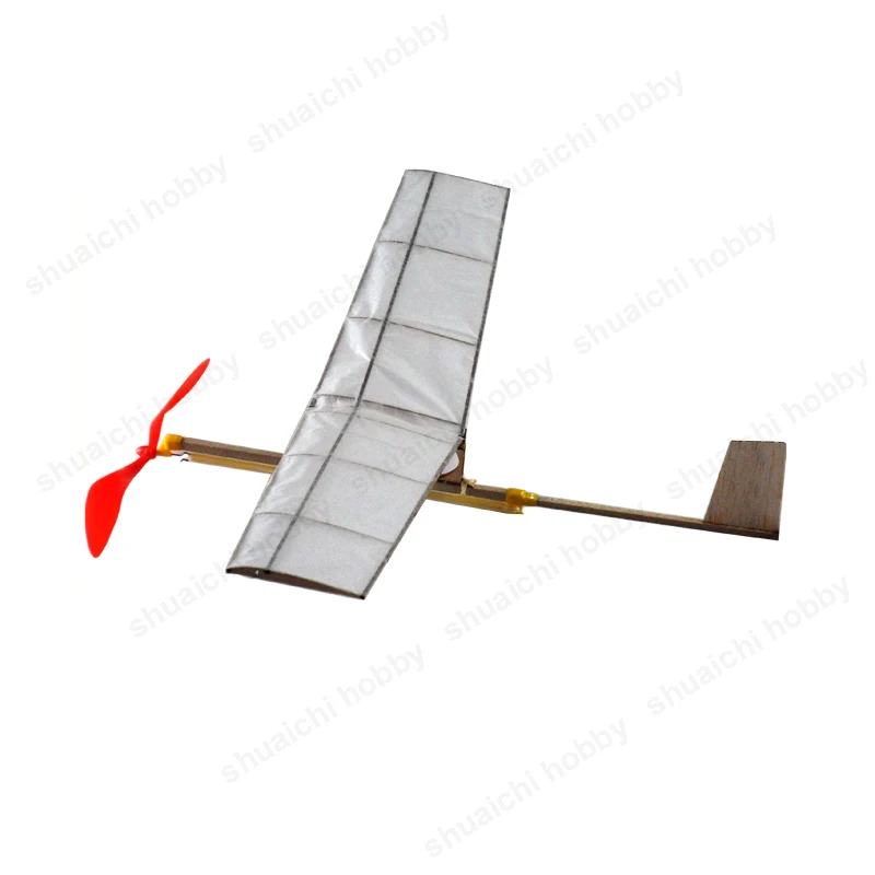 5Sets Rubber Band Powered Glider Airplane Model Basic Wooden Assembled Aircraft Accessories Kit for Teen's Outdoor Competition