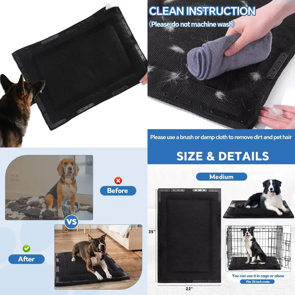 

Прочная жевательная кровать для собак с 14 заклепками — толщина 0,8, водонепроницаемый коврик для средних ящиков, 35x22