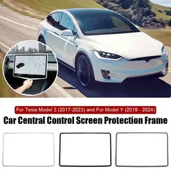 Electric Vehicle Center Screen Protector Frame Silicone Integrated Wear-resistant Border Decoration For Tesla Model3/Y