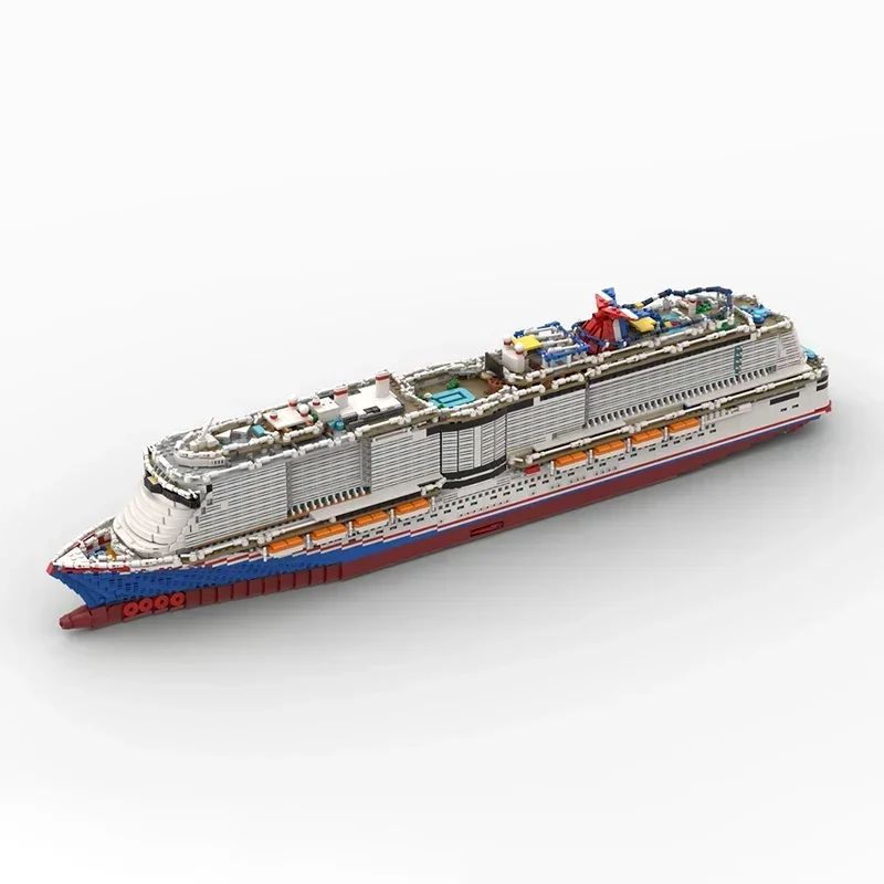 Boat Model MOC Building Bricks Carnival Roller Coaster Cruise Ship Modular Technology Gifts Holiday Assemble Children Toys Suit