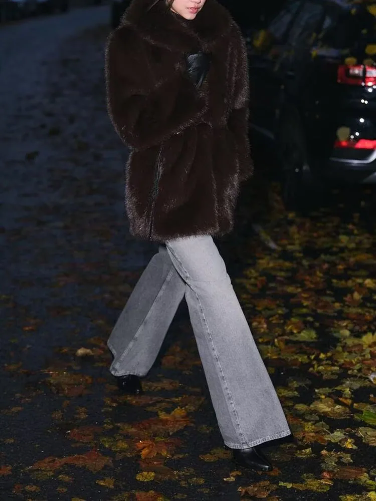 เสื้อโค้ทขนเฟอร์เทียมแบบยาวสำหรับฤดูใบไม้ผลิ รุ่นใหม่ ให้ความอบอุ่น  แจ็คเก็ต Jaetza2025 เสื้อผ้าผู้หญิง ความยาวปานกลาง เหมาะสำหรับใส่เดินทางไปทำงาน...