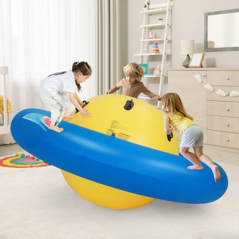 PVC Inflatable Dome Rocking Chair, Lawn Games Children's Fun Toys Balance Rocking Table Planet Rocking Chair  Board