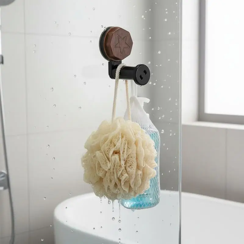 Suction Cup Telescopic Clothes Hanger Rustproof Waterproof Reusable Hanger for Bathroom Bedroom Balcony Laundry