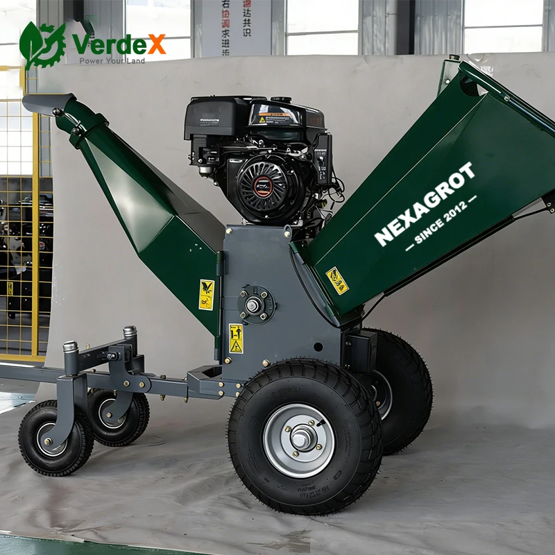 Wood Chipper DWC-22 Mobile Shredder Trailer Wheels 1 Year Motor Engine Gear Bearing for Firewood Branch Processing