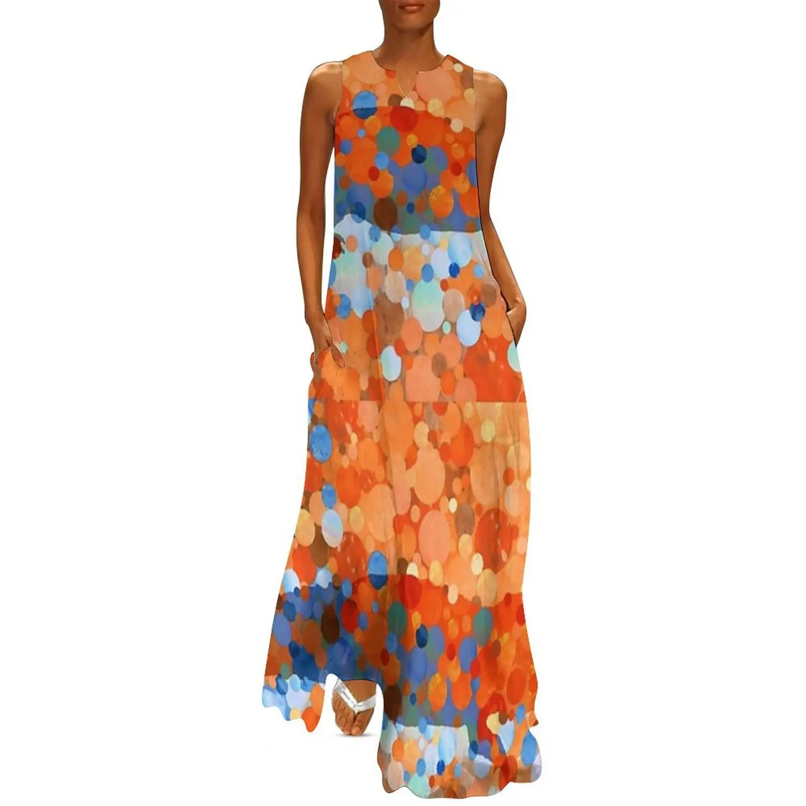 

Blue And Orange Gator Art by Sharon Cummings Long Dress summer outfits for women 2025 dresses for women