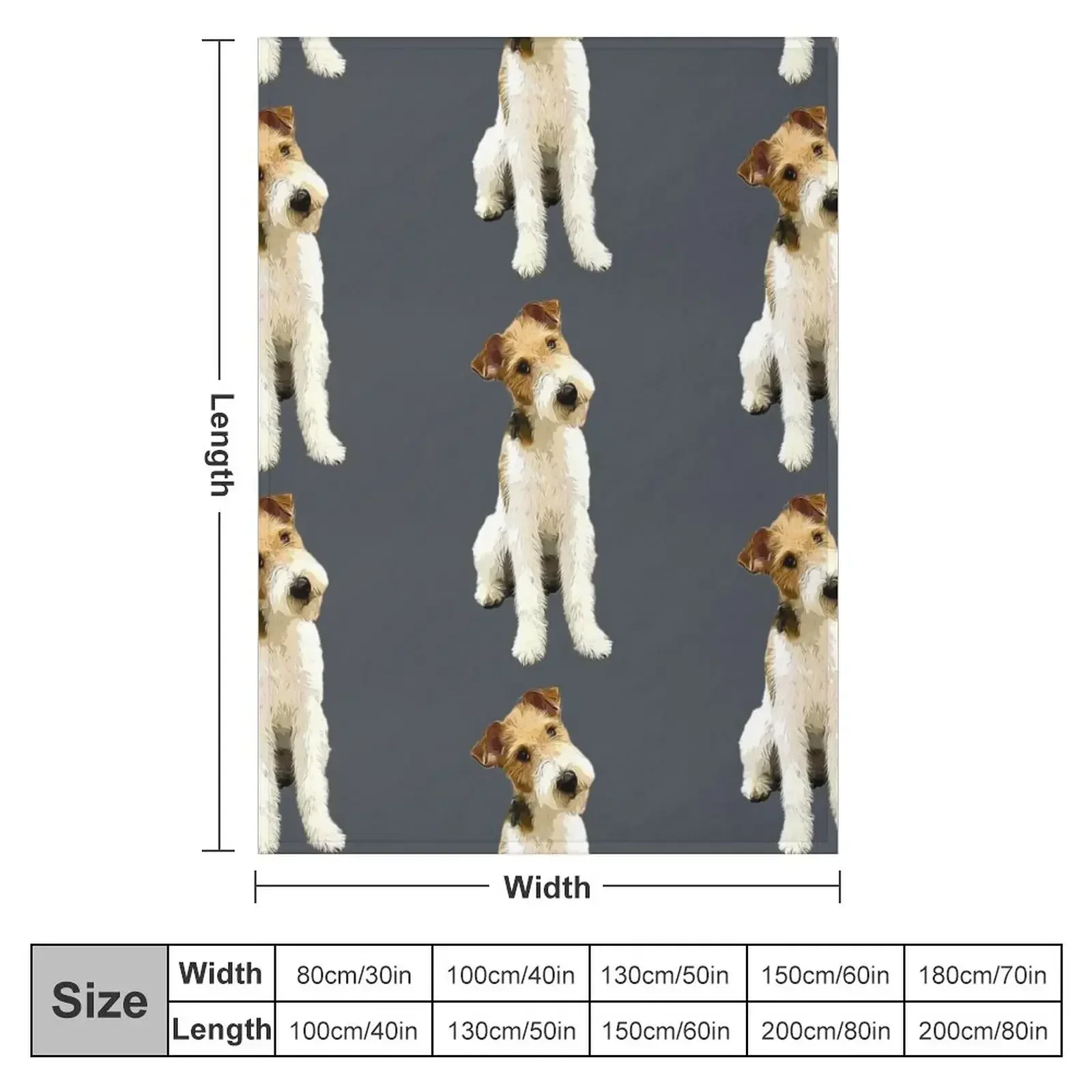 Wire Fox Terrier Head Tilt Throw Blanket couch cozy soft plush fuzzy picnic outdoor blanket