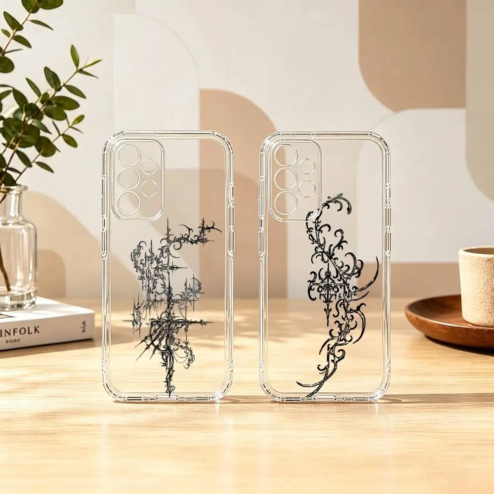 Cool Dark Gothic Cross Mark gift  Phone Case For Samsung S25,S24,S21,S22,S23,S30,Ultra,S20,Plus,Fe Transparent Cover