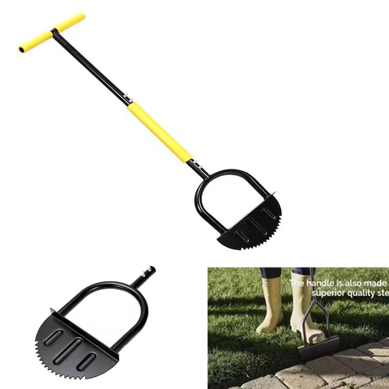 

Serrated Edger Lawn Tool Half Moon Edger Handheld Saw-Tooth Garden Edger With Steel Blade Long Handle Grass Saw Cutter For Court