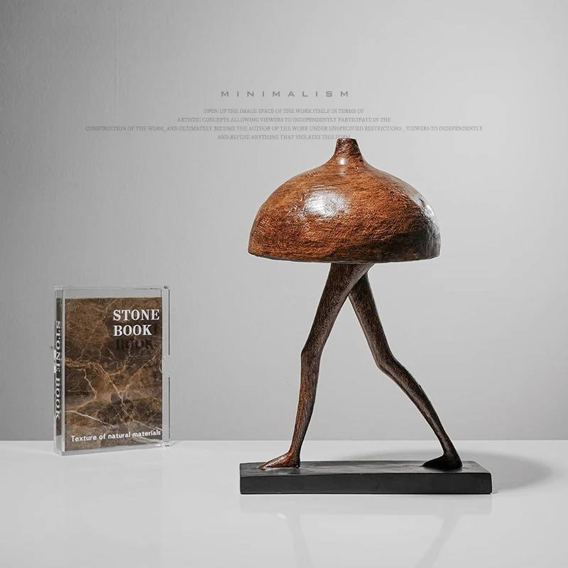 

Mushroom man abstract high-end niche art jewelry, earth color caramel color minimalist soft decoration