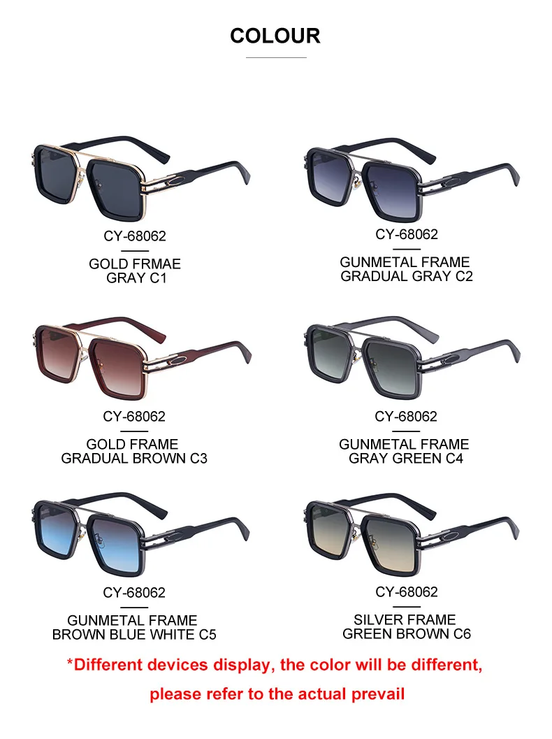 Übergroße Steampunk Quadratische Sonnenbrille für Herren, Luxusmarke 2026, Vintage Outdoor-Fahrsonnenbrille, Trendige Doppelbrücken-Sonnenbrille – Detail 6