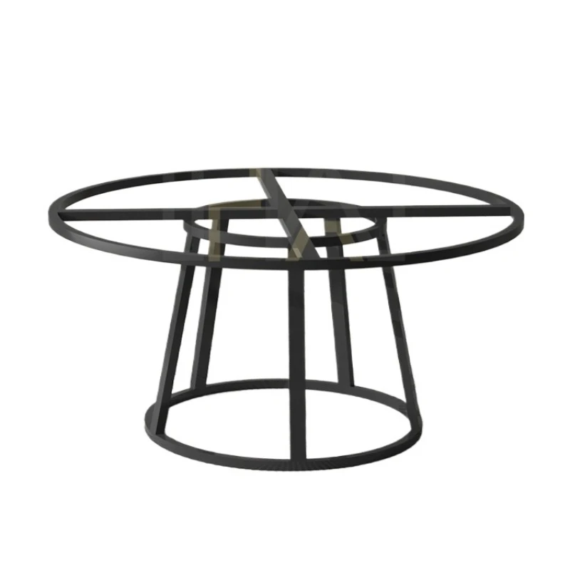

Metal round leg bracket light luxury rock slab dining stand, marble table leg negotiation leg conference table support frame