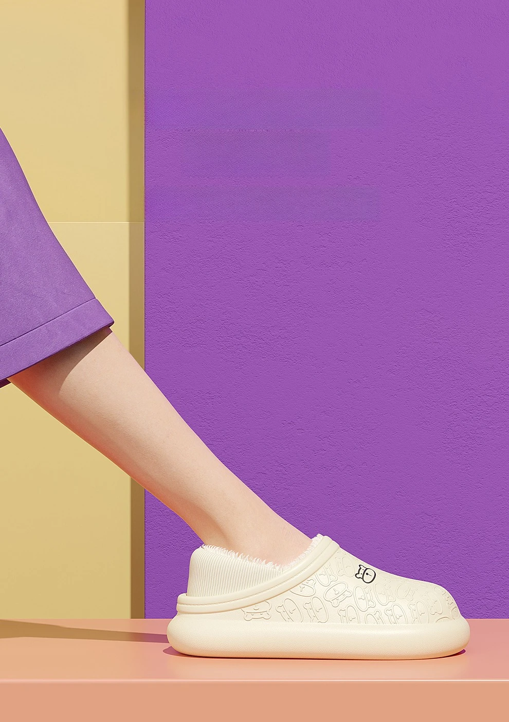 Wasserdichte Winterhausschuhe für Damen und Herren – rutschfeste Plüsch-Schnürschuhe, dicke Sohle für Innen- und Außenbereich für Dusche und Zuhause – Detail 5