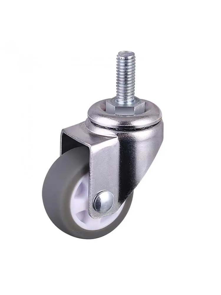 4 Pcs/Lot Casters 1 Inch Gray Tpe Screw Caster, M6 Silent Wheel, Diameter25mm Household Universal Wheel