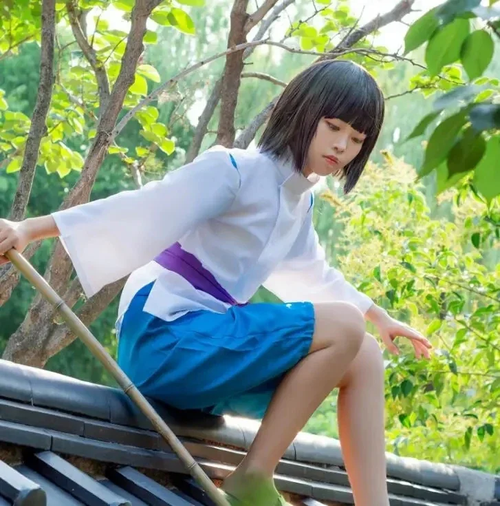 حماسي تأثيري Nigihayami Kohakunushi Ogino Chihiro بعيدا زي أداء موحد دعوى هالوين ملابس الحفلات النساء الرجال