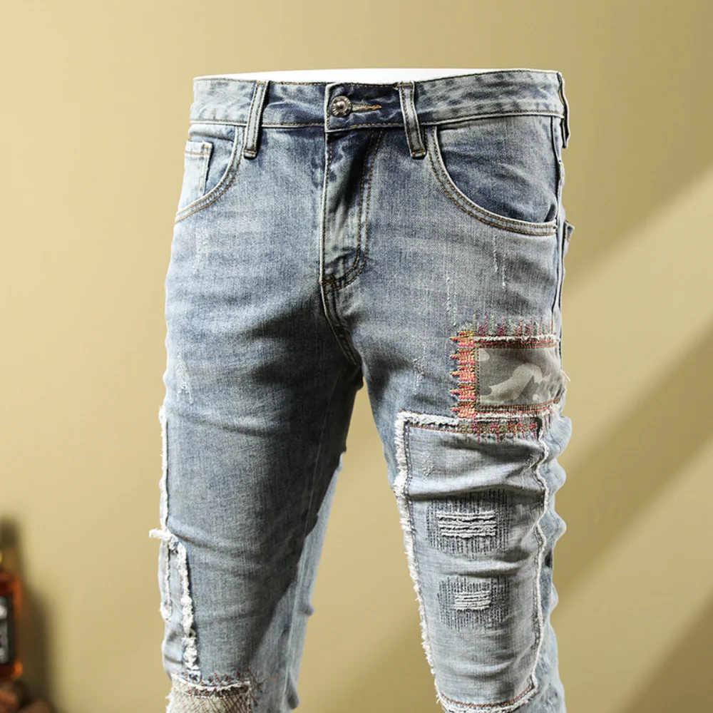 Harem Jeans Men Vintage Korean Fashion baggy jeans Mens Pants Elastic Slim Fit Cotton Retro Stretch Trousers y2k streetwear