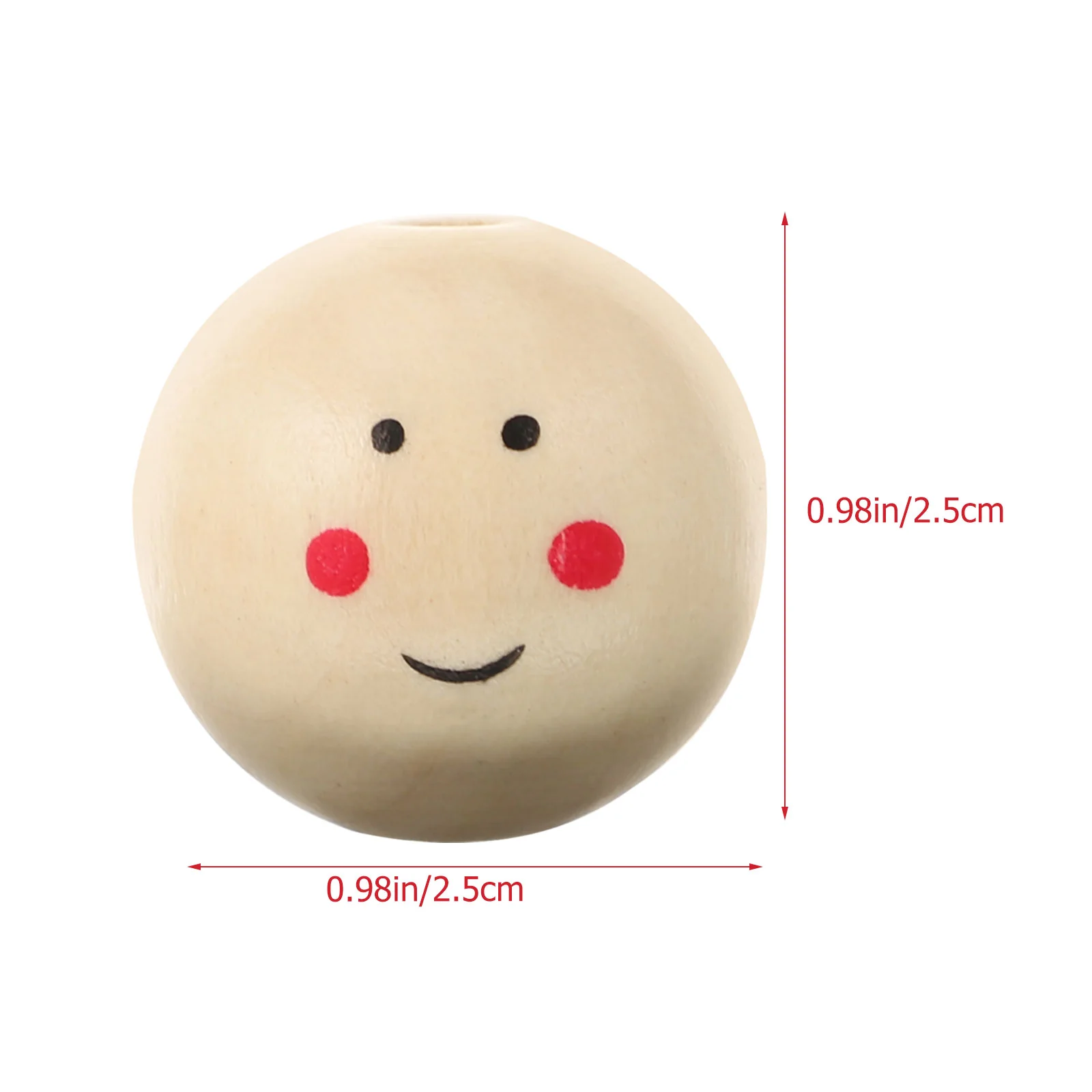 20pcs Wood Color Smiling Face Head Wooden Bead Loose Beads DIY Jewelry Accessories (Boys 25mm) wood beads