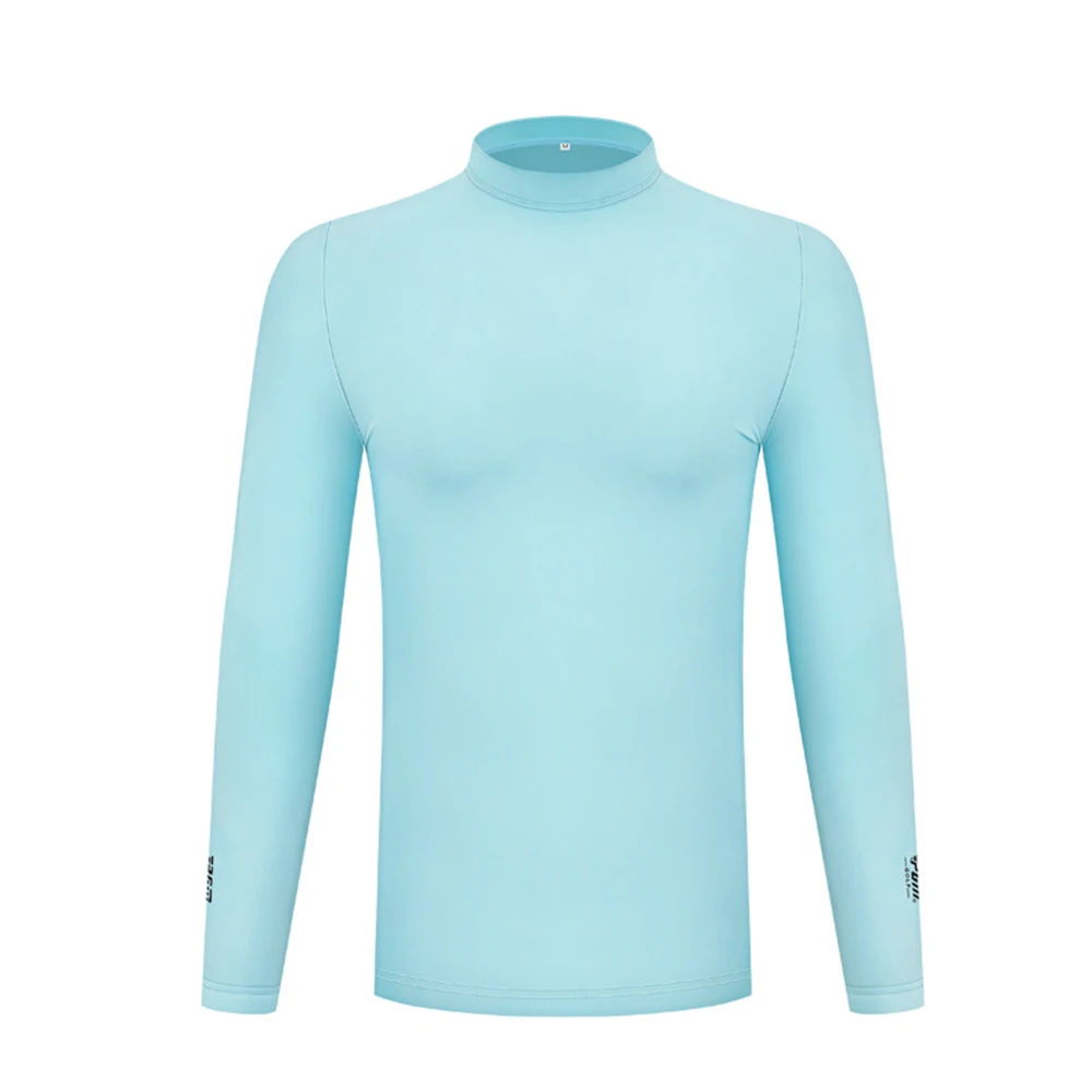 PGM Golf Apparel Men Sunscreen Clothing Ice Silk Long Sleeve Top Ice Feel Anti UV Cool Breathable High Elasticity Sports T-shirt