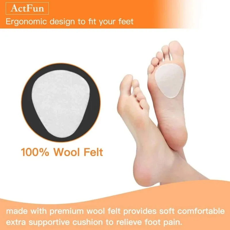 1 pair Felt forefoot cushion Insert insolefoot pad Front foot support anti slip half cushion Foot care products